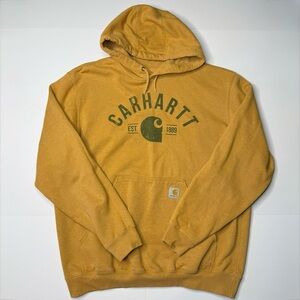 Carhartt Hoodie Men’s Large Gold Fleece Pullover Original Fit - Logo Est 1889